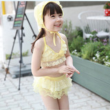 儿童蕾丝比基尼可爱韩国正品女孩童宝宝中童夏游泳衣分体两件式萌