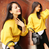 韩国代购2016春装新款女装高圆圆同款宽松套头卫衣学生外套韩版潮