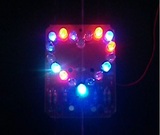 七彩心形LED闪灯流水灯实习套件电子diy制作套件LED灯爱心灯散件