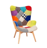 休闲拼布椅样花瓣椅沙发椅格兰特椅彩色拼布椅子北欧宜家拼色