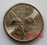 2016年美国萨卡加维亚纪念币硬币.第一次第二次世界大战1元纪念币