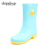 dripdrop萌物中筒纯色防水雨靴女士胶鞋水靴女水鞋套鞋雨鞋女春夏