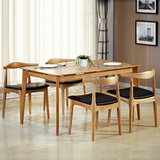 北欧餐桌椅组合日式实木长方形悬浮饭桌简约原创白橡木设计家具