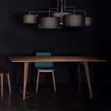 纯实木餐桌椅组合北欧创意休闲咖啡桌现代宜家长桌小户型简约圆桌