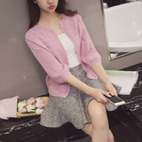 秋装新款女装韩版时尚甜美宽松外搭毛衣针织衫小披肩短款开衫