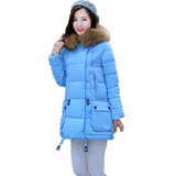 2015韩版秋冬女装新品保暖潮流个性休闲中长款修身羽绒服