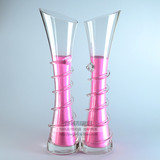 时尚婚庆流沙瓶 斜口缠丝透明玻璃花瓶 道具用品 玻璃瓶 特价摆件