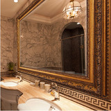 欧式浴室镜 复古美式浴室柜镜子现代卫浴镜壁挂卫生间镜子厕所镜