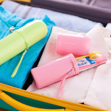 糖果色旅行塑料牙刷牙膏牙具收纳杯日用出差洗漱用品收纳杯旅游盒