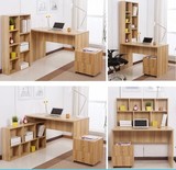 简易新款简约电脑桌台式儿童写字台办公桌书柜书架转角自由组合