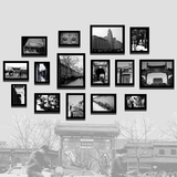 老北京照片墙无框组合装饰画黑白照片有框画复古怀旧相片墙挂画