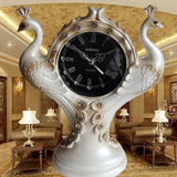 画间沙龙欧式复古座钟客厅装饰品奢华树脂钟表卧室时钟艺术摆件