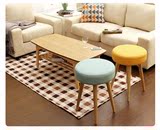 促销家用餐凳凳子实木布艺圆凳梳妆凳现代时尚创意简易餐椅木质换