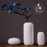 白色陶瓷花瓶小摆件现代简约客厅插花花器创意时尚茶几餐桌装饰品