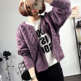 2016春秋季新款韩版女装短款学生针织毛衣开衫披肩小外套长袖加厚