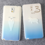 日本海洋动物三星note3手机软壳S4S5简约超薄S6edge/plus全包透明