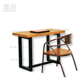 简约现代小办公桌铁艺电脑桌实木餐桌写字台北欧美式长方形工作台