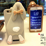 限量版 龅牙兔iphone6 plus手机壳苹果6S/5S保护套硅胶4s可爱防摔