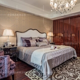 新古典实木双人床 欧式豪华床铺 新中式酒店会所家具卧室实木床