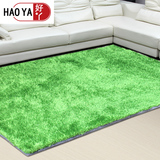 绿色茶几卧室客厅短毛地毯 满铺加厚现代简约弹力丝长方形
