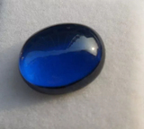 DIY饰品平底素面椭圆形戒面裸石蓝宝石可镶嵌 蓝尖晶蛋面裸石