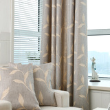 高档灰色中式棉亚麻提花窗帘客厅卧室书房阳台成品遮光布料落地窗