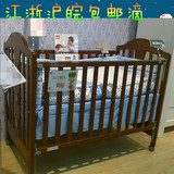 goodbaby/好孩子MC803-H 婴儿床 实木童床 游戏床 红木色静音脚轮