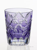 日本代购 杯子水杯玻璃杯江戸切子 烧酒透明水晶杯刻花(紫)T5