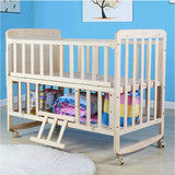 可变书桌全实木无漆婴儿床带滚轮松木新生儿童床多功能宝宝摇篮床