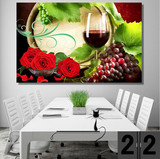 餐厅花瓶装饰画水果挂画客厅墙贴画无框画单幅画现代卧室花卉壁画