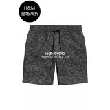 HM H&M专柜正品代购男装运动混色卫衣面料休闲短卫裤0357618010