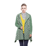 欧蒂芙专柜同款 2014冬季加厚气质女装波点拼接羊毛呢大衣HWBW297