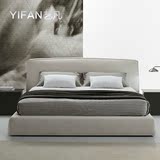 艺凡家具宜家现代简约实木框架布艺床双人床软包床定制定做YF0110