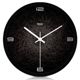 麦丁钟表挂钟客厅卧室静音时尚黑白个性创意简约时钟装饰石英钟