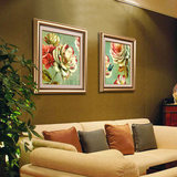 尚尚木莲欧式美式客厅装饰画餐厅卧室床头挂画沙发背景墙组合壁画