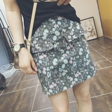 2016夏季新韩国东大门原单外贸复古碎花弹力棉布半身包裙短裙0732