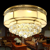 欧式全铜水晶吸顶灯 铜灯客厅灯  LED卧室灯餐厅灯具水晶灯奢华