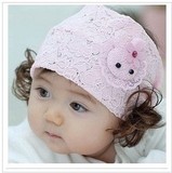韩版超萌女婴儿发带头饰可爱假发头套帽子宝宝拍照头发箍特价