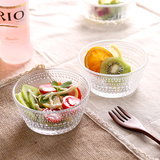 NDP透明玻璃餐具创意玻璃碗大号异形凸点 水果沙拉碗水果碗