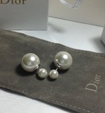 【梅子家】韩国免税店正品代购 Dior迪奥 白色大小珍珠两用耳钉