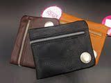 SUS日韩版热销包男士纯色短款钱包对折带内扣软钱包/外贸原单