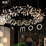 简约现代创意客厅吊灯酒店别墅圆形萤火虫工程灯个性铁艺吊装饰灯