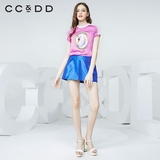 CCDD2016夏装新款专柜正品女假两件时尚通勤短裤 幻彩迷人裙裤
