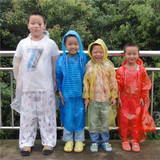 儿童加厚一次性雨衣 新料套头雨披 带帽绳袖口收紧 户外旅游