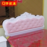 新款床头板 简约欧式粉红色软包烤漆床头 1.8米2米双人床头靠背