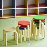 儿童椅 宝宝凳子弯曲实木座椅 婴儿靠背椅 幼儿园桌椅木圆凳