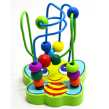 木制迷你榉木小绕珠串珠穿线积木儿童早教1-2-3岁婴幼儿益智玩具