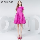 【有S码】CCDD2016夏装新专柜正品 欧根纱公主裙 泡泡袖连衣裙