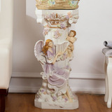 罗马柱天使欧式花架婚庆树脂装饰品摆设客厅大件流水喷泉底座摆件