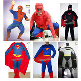 万圣节圣诞节大人超人蝙蝠侠蜘蛛侠表演服装成人演出舞台衣服套装